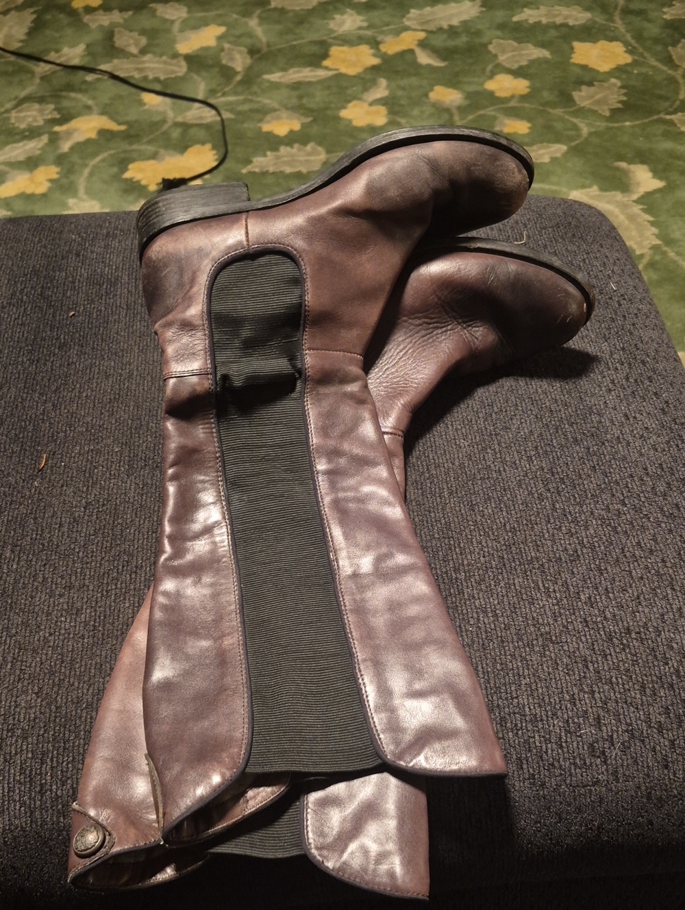 Tall Leather Chelsea Boots in Dark Brown